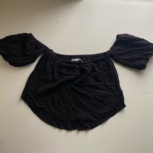 Kimchi Blue - off the shoulder cropped black top